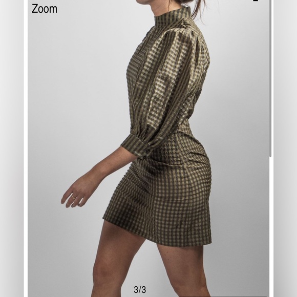 NWOT Ganni Seersucker mini dress - Picture 3 of 8